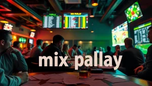 Experience the thrill of a mix parlay betting atmosphere with enthusiastic bettors enjoying live sports action.