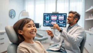 Examining a patient for braces Myrtle Beach in a welcoming orthodontic clinic.